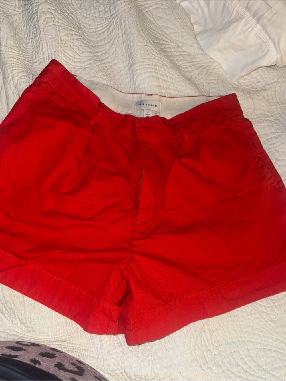 Everyday Red Cotton Bermuda Shorts
